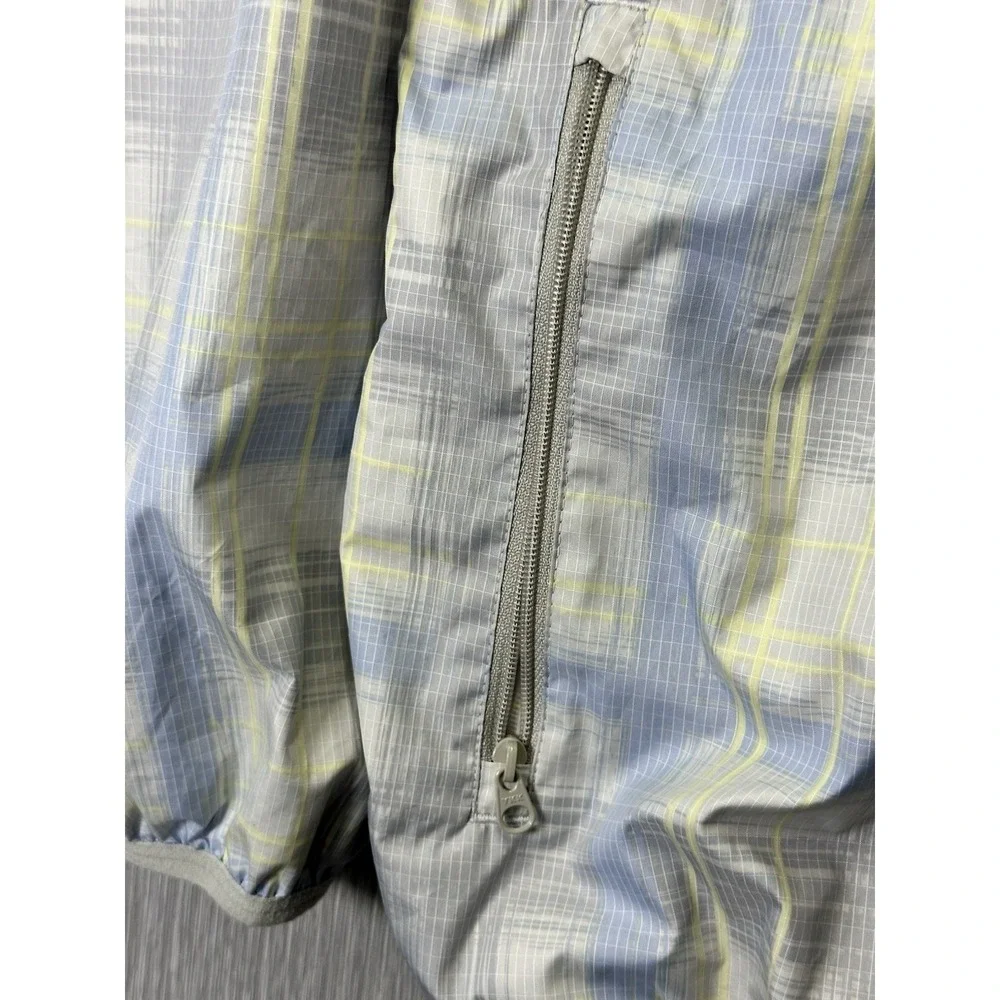 NIKE Golf Womens Light Blue, Yellow, Gray Checkered Windbreaker 1/4 Zip Size XL